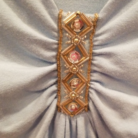 NWT NEVER WORN Urban Apparel Blue Rouched Blouse! - Picture 3 of 5